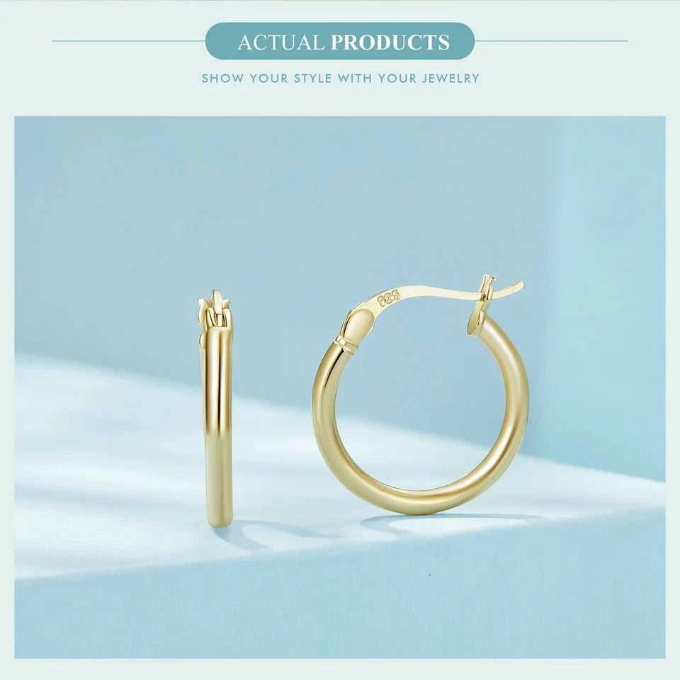 BAMOER 925 Sterling Silver Bold Classic Hypoallergenic Hoop Earrings, 14K White Gold Plated Glossy Tube Earrings for Women Gift The jack market .AU The jack market .AU Jewellery & Chains $ 65 200000226:365458#Gold - 21mm;200007763:201336100