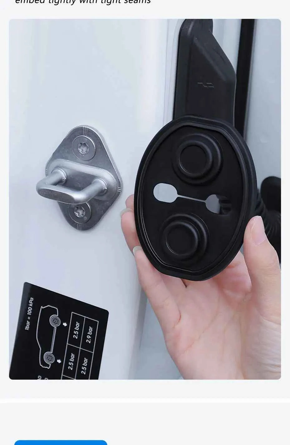 4Pcs Door Lock Buckle Cover for Car Door Buffer Cushion Anti-Scrtach Protection Cover Waterproof Door Shock Absorber