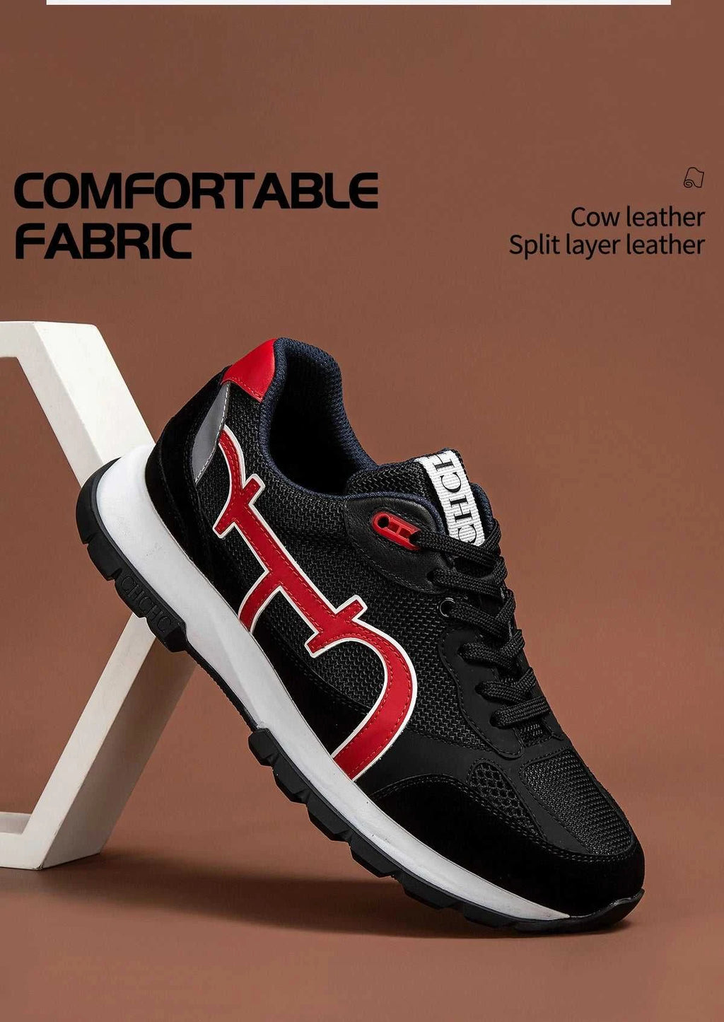 CHCH Men's Tennis Shoes Black Cow Leather Material Stitching Design Men's Shoes Sports Shoes The jack market .AU The jack market .AU Step Up Your Style: Trendy Shoes for Every Occasion! $ 149 14:200006158;200000124:350262