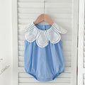 Sisters Dress Summer Kids Princess Dresses Short Sleeved Cotton Solid Color Splicing Infant Baby Romper Baby Girl Party Dress