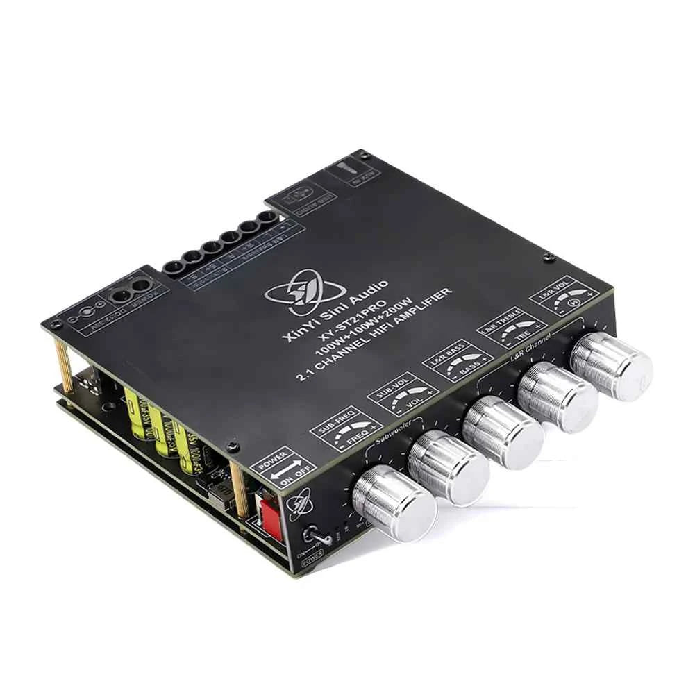 XY-ST21PRO Compact 2.1Channel TPA3255 BT Digital Power Amplifier Board 100W*2+200W High Low Tone Subwoofer Power Amplifier Board
