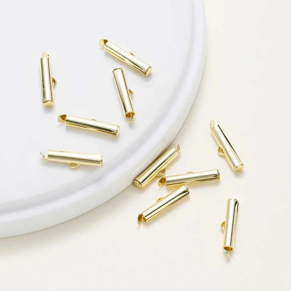 10PCS 14/18K Gold Brass Side Crimp End Tube Slide Clasps Bracelet Earring Buckles Connectors DIY Jewelry Making Findings The jack market .AU The jack market .AU Jewellery & Chains $ 48 14:29#14K;5:100014065#30x4mm