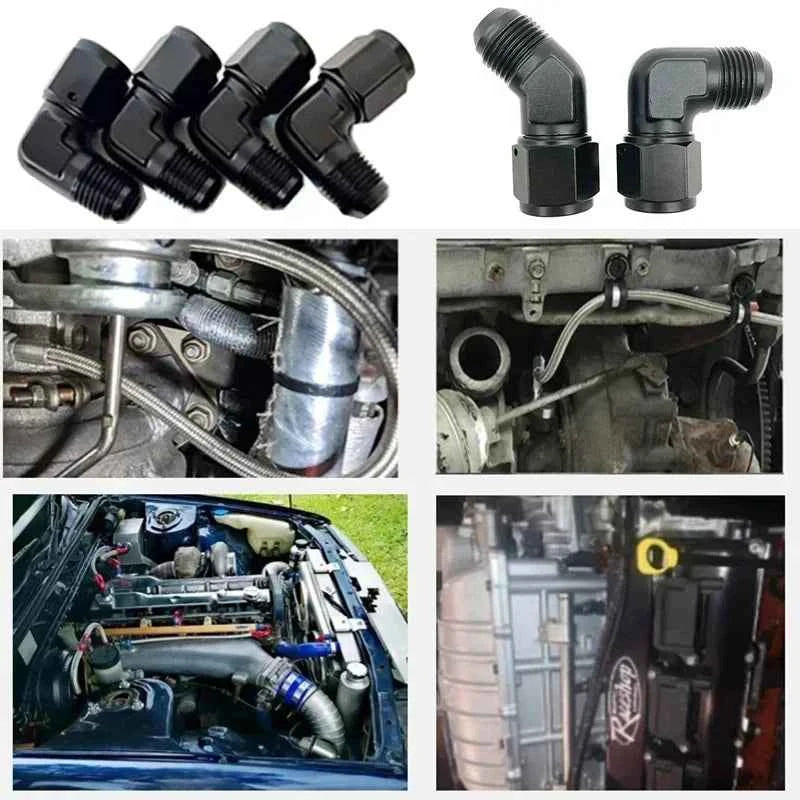 Fuel Oil Transfer Adapters AN4 AN6 AN8 AN10 AN12 Swivel Coupler Union 45 or 90 Degree Male To Female Brass Fitting