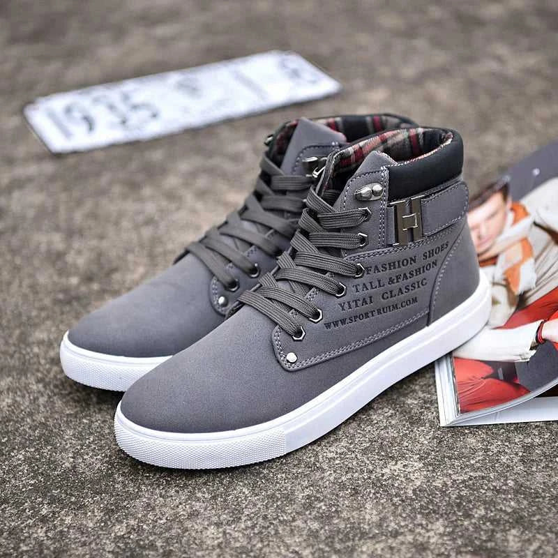 2025 Spring New Korean Edition Men's Shoes High Top Board Shoes Retro Casual Lace Up Men's Fashion High Top Snow Casual Shoes The jack market .AU The jack market .AU Step Up Your Style: Trendy Shoes for Every Occasion! $ 86 14:1254#khaki;200000124:100010483