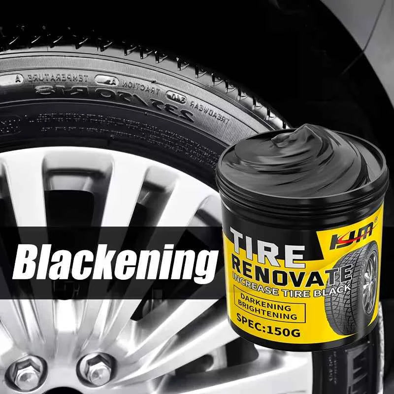 KJM 150G Tire Renovate Wax Black Shine Darkening Brightening Polish Long Lasting Protection Car Wheel Rubber Care Detailing