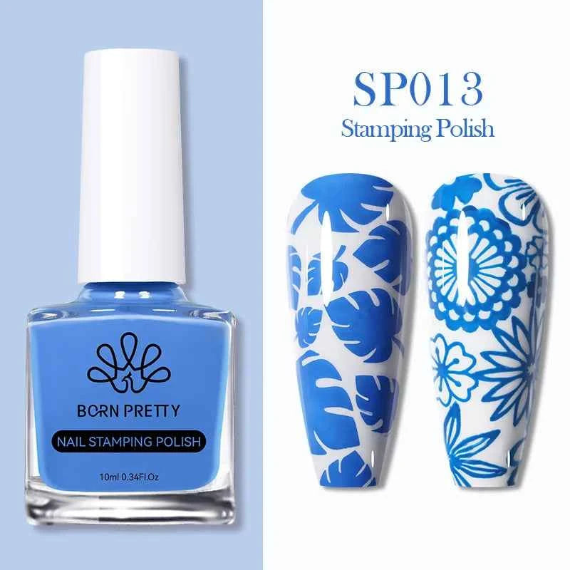 BORN PRETTY Stamping Nail Polish Set - Vibrant 10m Colors for Stunning Nail Art Designs