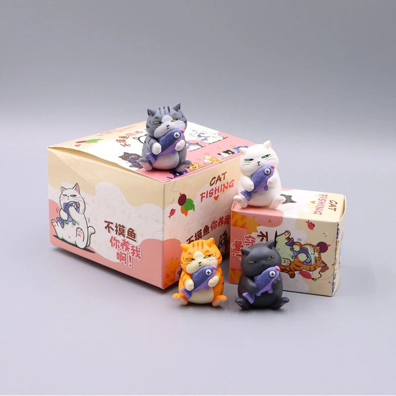 New Products In Stock No Fish You Keep Me Blind Box Fish Cat White Cat Orange Cat Trendy Toy Christmas Day Surprise Gifts