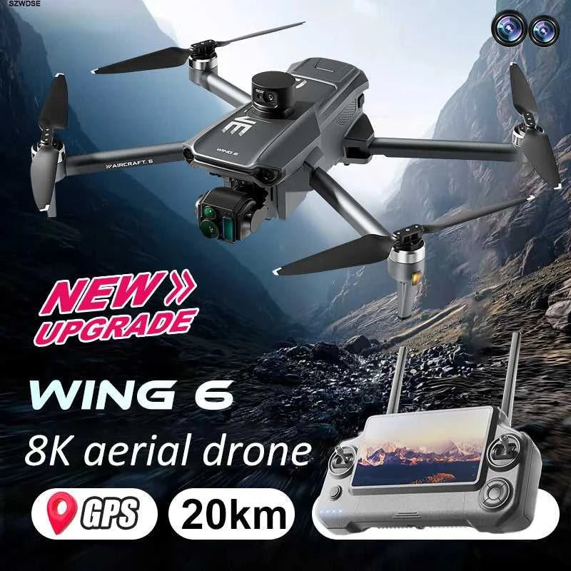 New Wing 6 Screen Controlled Drone 8K Camera 3-axis Gimbal GPS Brushless Obstacle Avoidance Foldable Quadcopter Dron RC Toys The jack market .AU The jack market .AU Drones $ 473 14:29#WING 6