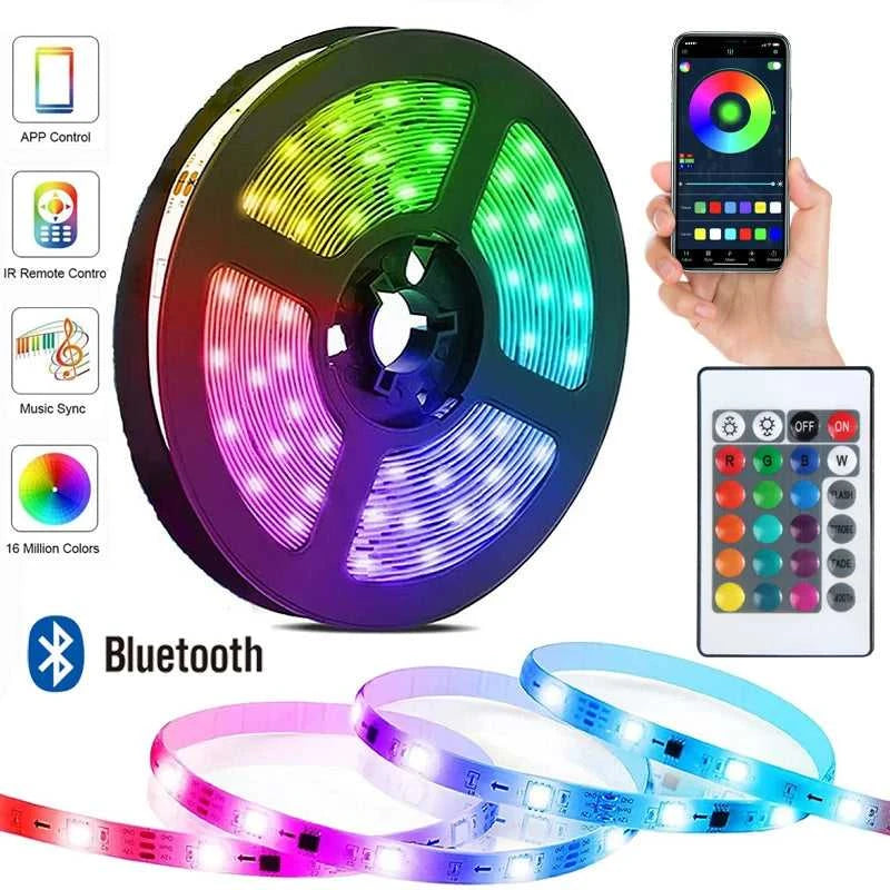 RGB 5050 DC5V USB 24Keys Bluetooth Led Strip Lights Tape With Remote Control Color Change Lamp for Christmas Bedroom Decoration The jack market .AU The jack market .AU Home $ 69 136:200004891#BT 24K;14:29#Not waterproof;380:6288#30m