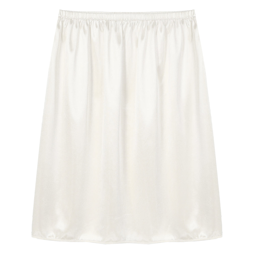 Womens Petticoat Skirt Solid Half Slip Underskirt Summer Elastic Waist Inner Lining Midi Skirt Long Underskirt for Party Dress