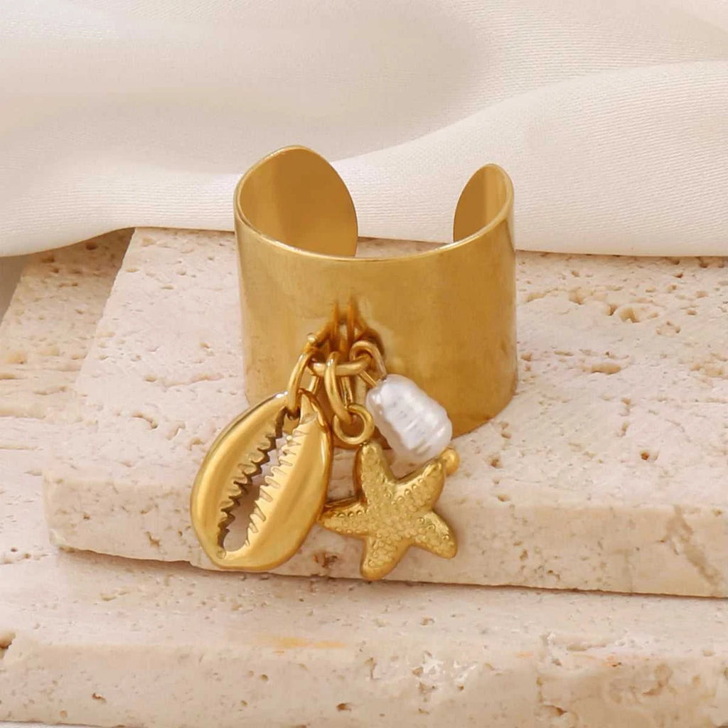 316L Summer Beach Ocean Shell Starfish Rings For Women Stainless Steel FishTail Seahorse Conch Open Ring Girl Party Jewelry Gift The jack market .AU The jack market .AU Jewellery & Chains $ 48 200000783:10#B7214