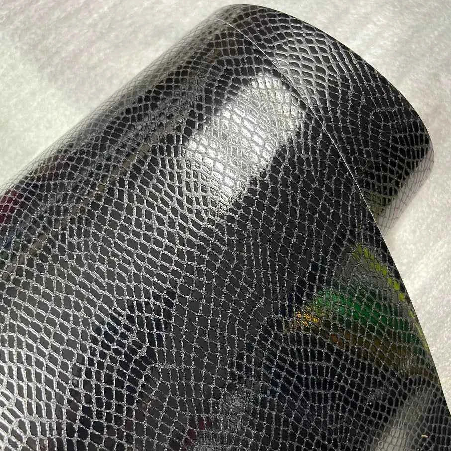 50CM*800CM Black Snake Skin Leather Grain Texture Vinyl Car Wrap Sticker Decal Film Adhesive Sticker Interior Car Styling