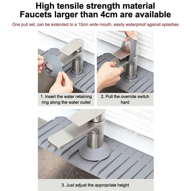 1PCS Silicone Faucet Absorbent Kitchen Mat Sink Splash Catcher Countertop Protector Mat Draining Pad For Bathroom The jack market .AU The jack market .AU Home $ 47 14:29#A1