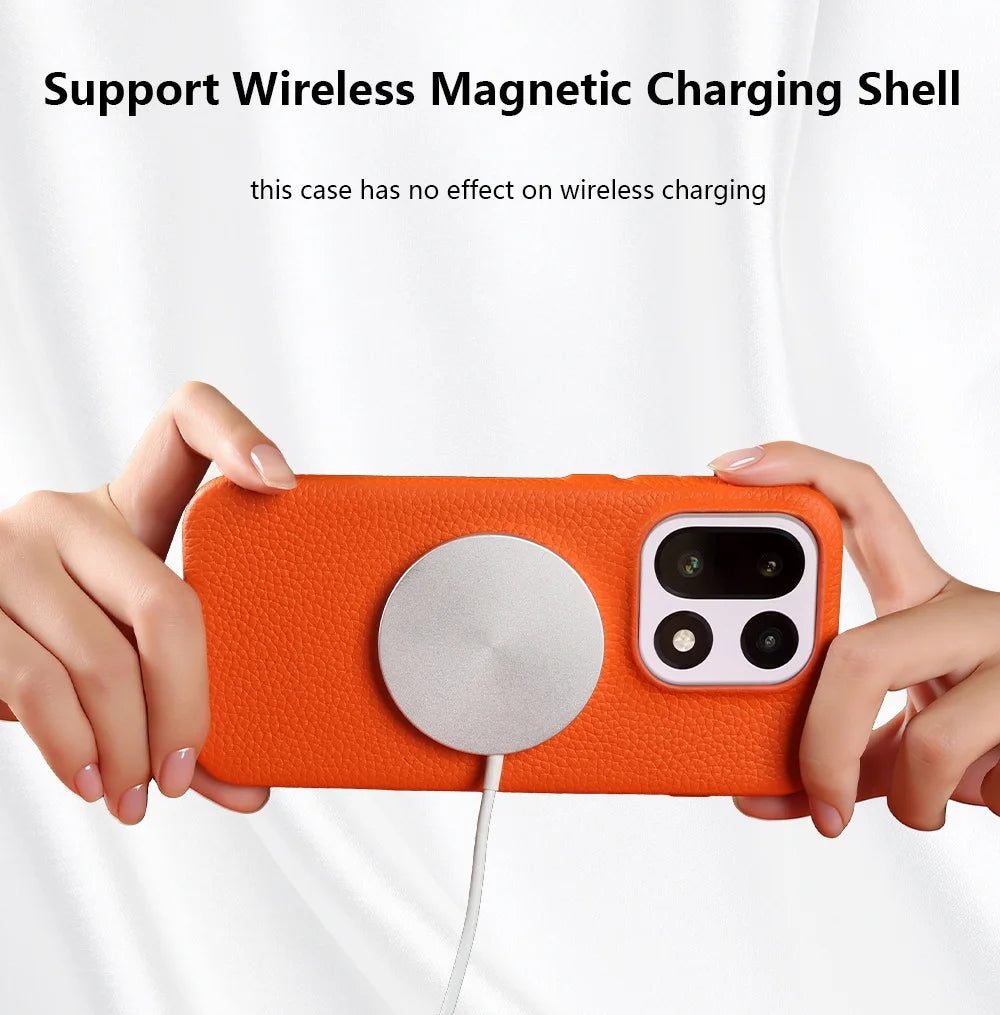For Oneplus 15 Case 13R 12 10R 8Pro 7T 9R 7TPro Case Luxury Genuine Leather Cases For Magsafe Oneplus Phone Cover Magnetic Coque