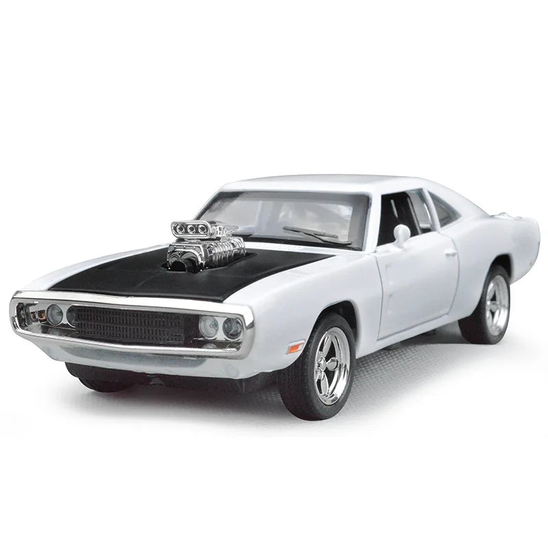 1:32 Simulation 1970 Dodge Charger Alloy Sports Car Model Sound Light Pull Back Luxury Car Children's Toy Gift Ornaments