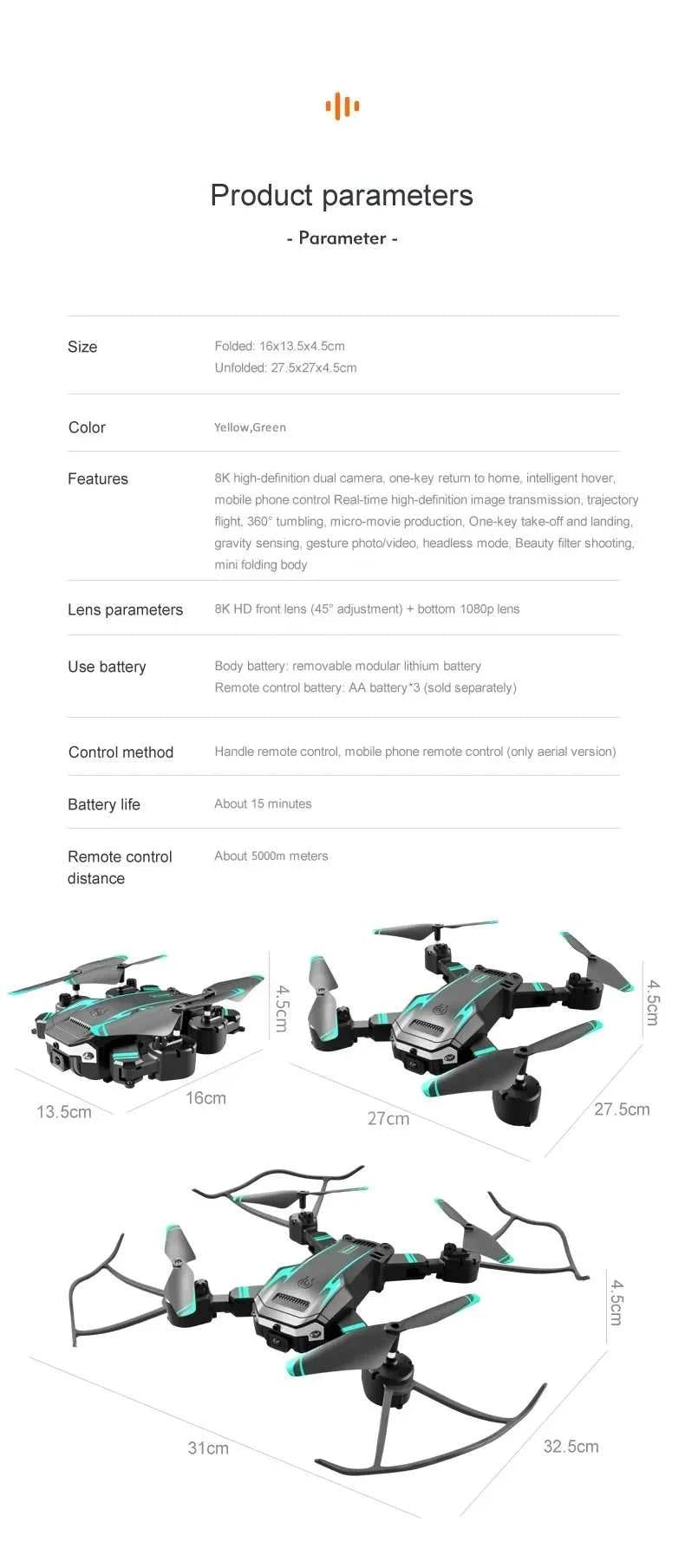 Drone G6 Pro 5G GPS Brushless Motor Professional 8K HD Aerial Photography Obstacle Avoidance UAV Four-Rotor Helicopter Toys The jack market .AU The jack market .AU Drones $ 77 14:1052#Yellow Single 8K-1B