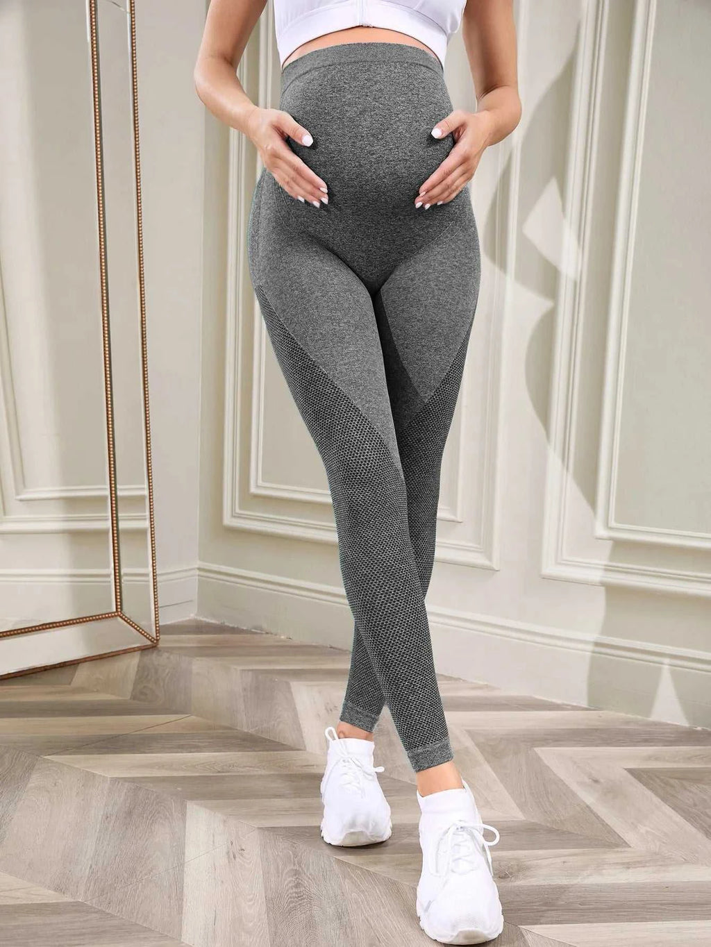 Pregnant Women's Thin Bottoming Pants Spring And Summer New Maternity High Elastic Belly Support Pants The jack market .AU The jack market .AU Mum & Kids: Essential Products for Every Family $ 34 14:200004890#Black-Grey;200000855:361386