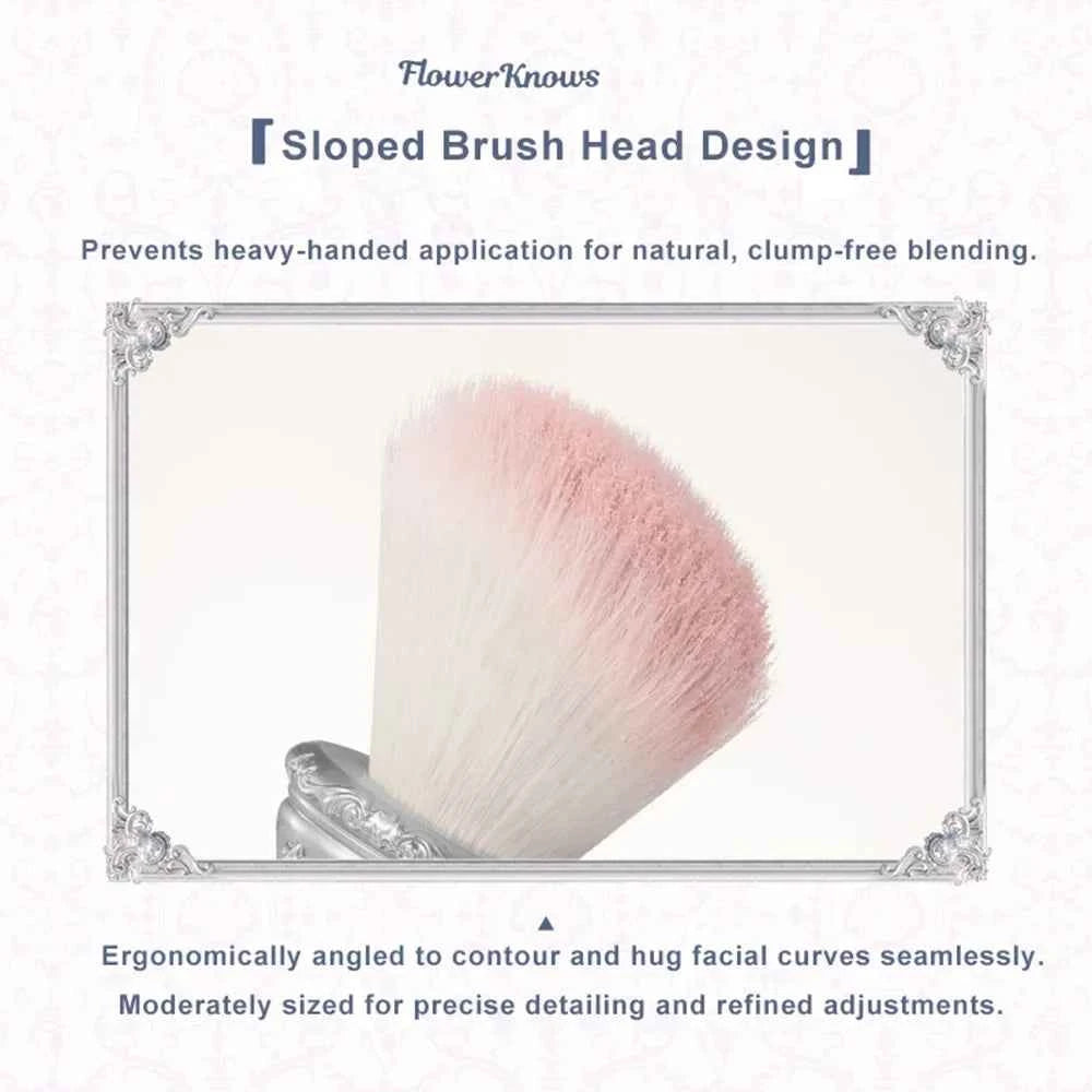 Flower KnowShell Jewel Butterfly Blush Brush - Cloud-Shaped Angled Bristles for Flawless Application