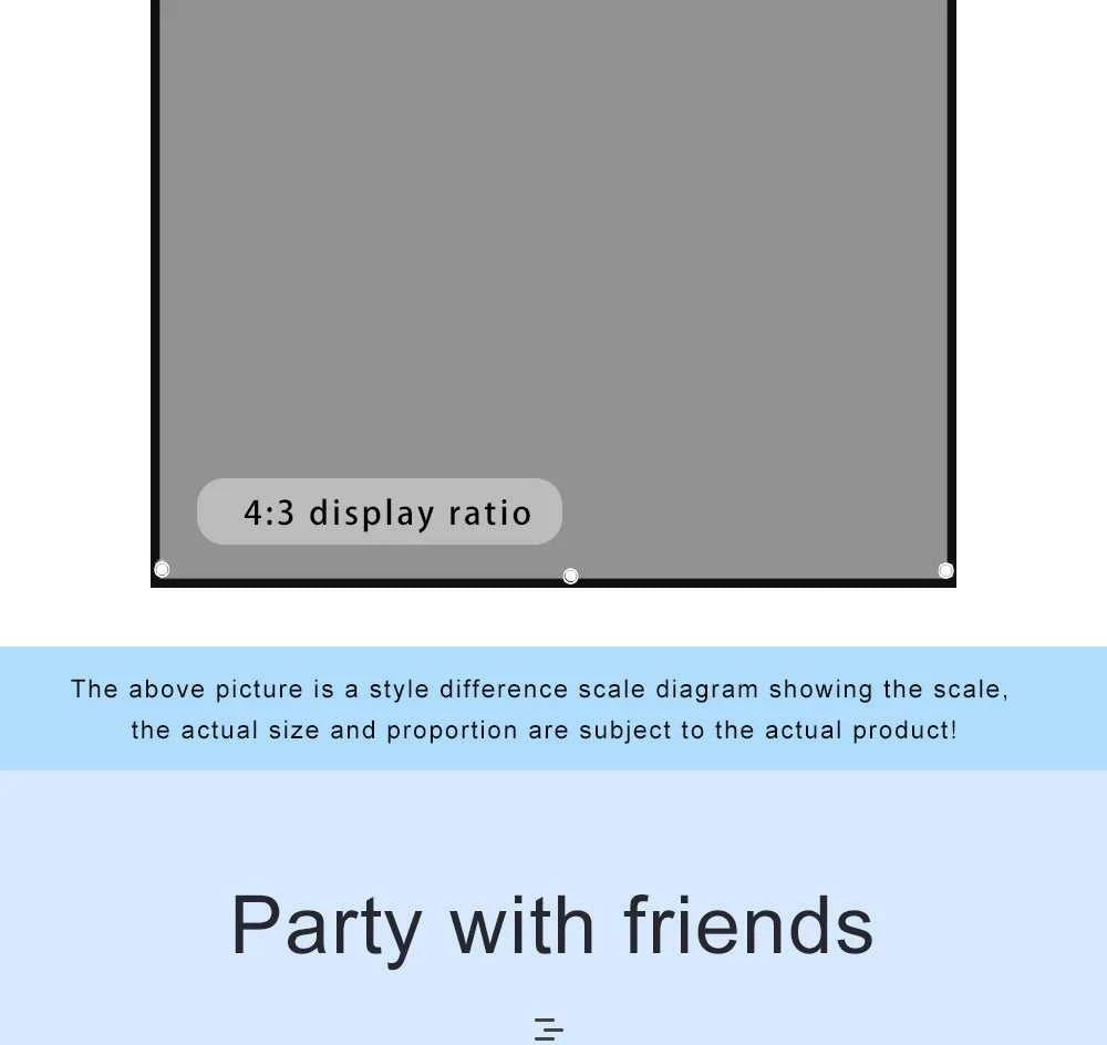 ZHNUWIE Projector Screen 16:9 Metal Anti Light Curtain Reflective Fabric Cloth For YG300 XGIMI H3 HALO Mogo Xiaomi DLP Projector The jack market .AU The jack market .AU Home $ 71 977:202689808