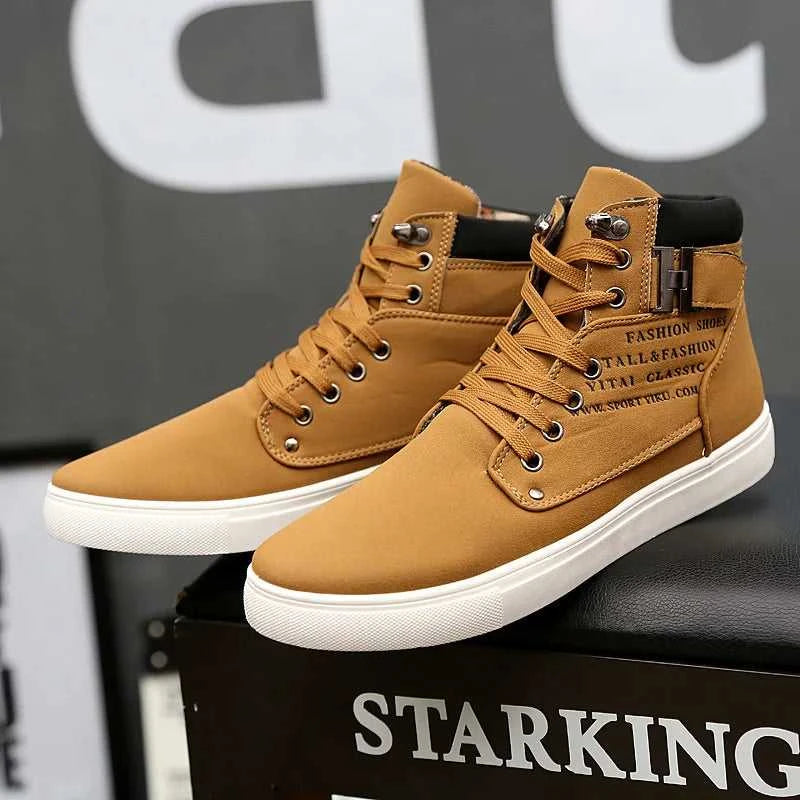 2025 Spring New Korean Edition Men's Shoes High Top Board Shoes Retro Casual Lace Up Men's Fashion High Top Snow Casual Shoes The jack market .AU The jack market .AU Step Up Your Style: Trendy Shoes for Every Occasion! $ 86 14:1254#khaki;200000124:100010483
