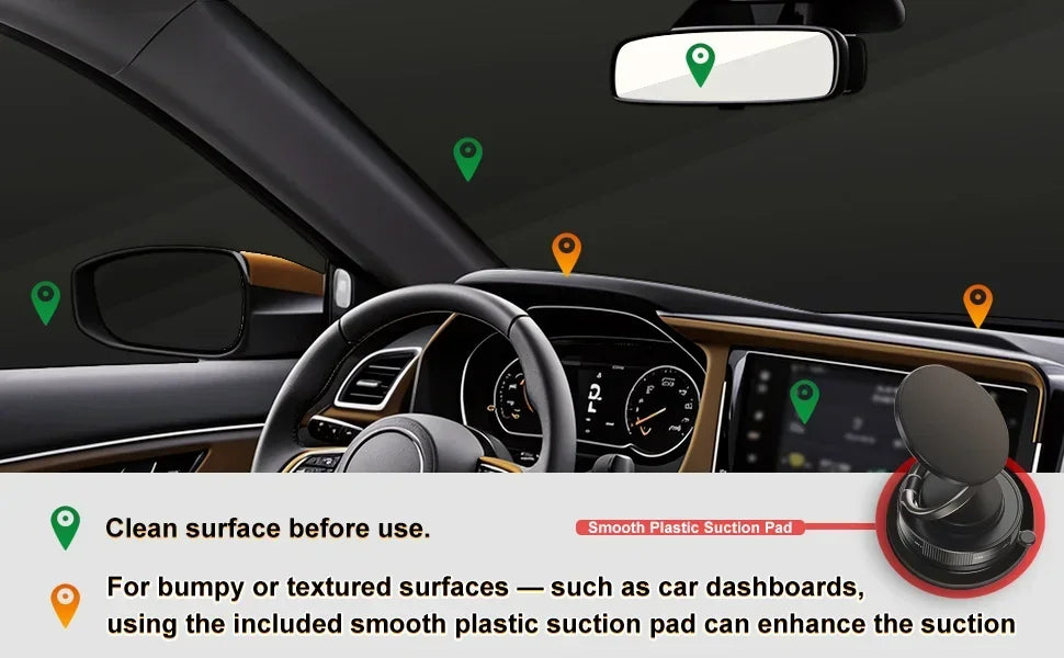 2026 Upgraded Vacuum Magnetic Car Phone Holder 360° Reinforced 96LBS Ultra Suction Cup Phone Mount for MagSafe Cell Phone