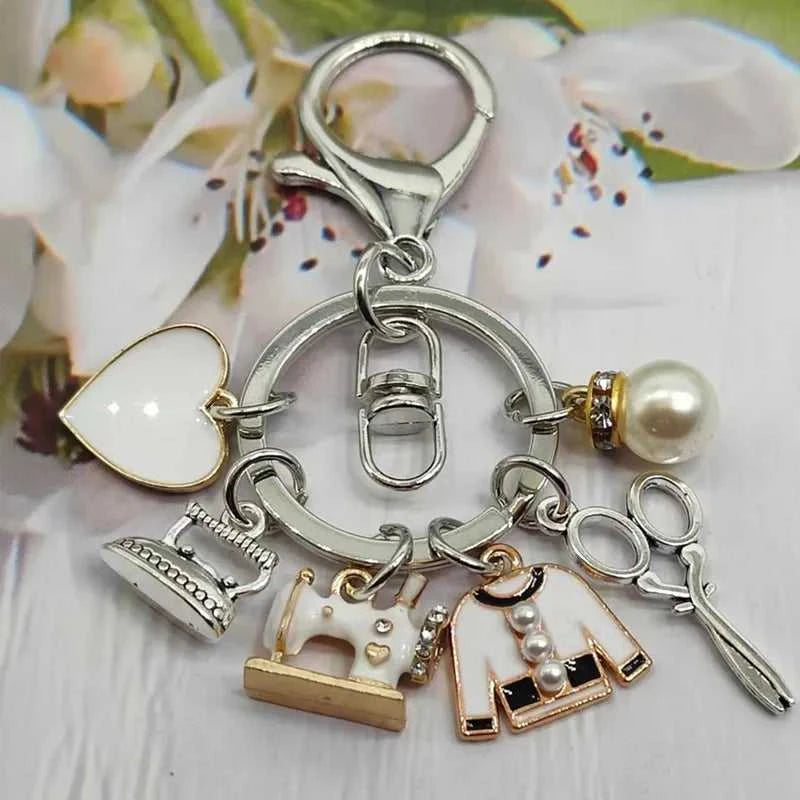 Fashion enamel sewing machine clothes tailor key chain scissors iron key chain women gift DIY jewelry handmade The jack market .AU The jack market .AU Jewellery & Chains $ 48 14:29#silver