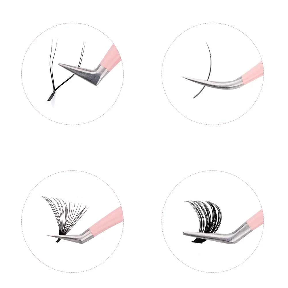 Eyelash Tweezers Pink Strawberry Stainless Steel Superhard Tweezers For Lash Extension High Precision Anti-Static Makeup Tweezer