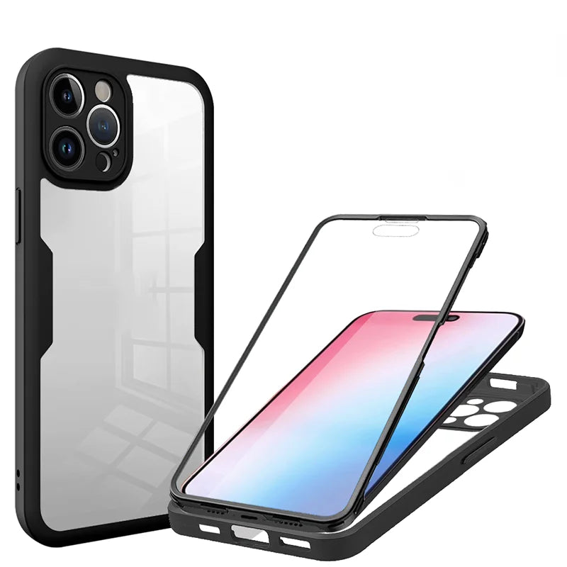 OPPO 360 Full Body Heavy Duty Case - Double-Sided Transparent Soft Cover for Reno 4Z, 5 Lite, 5Z, 7 & 5G