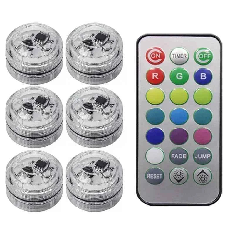 1/10PCS Wireless Adhesive LED Car Interior Ambient Light Remote Control Decor Auto Roof Foot Atmosphere Lamp Bicycle Tail Light