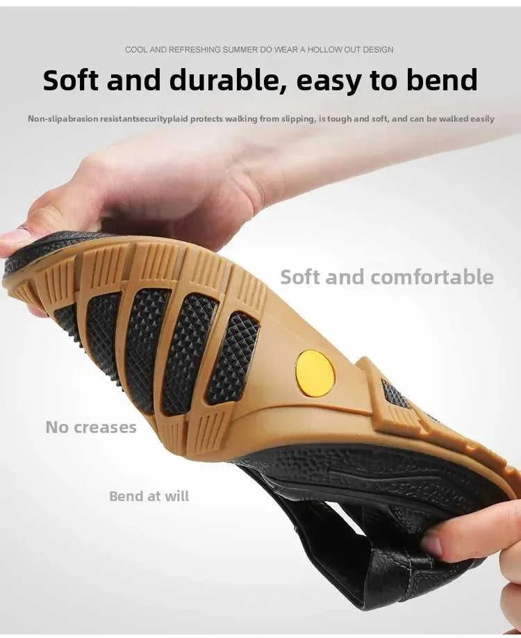 Men's Genuine Leather Sandals Breathable Summer Casual Shoes Soft Bottom Anti-Slip Hollow out Design Comfortable Dad Shoes The jack market .AU The jack market .AU Step Up Your Style: Trendy Shoes for Every Occasion! $ 74 14:193;200000124:200000364