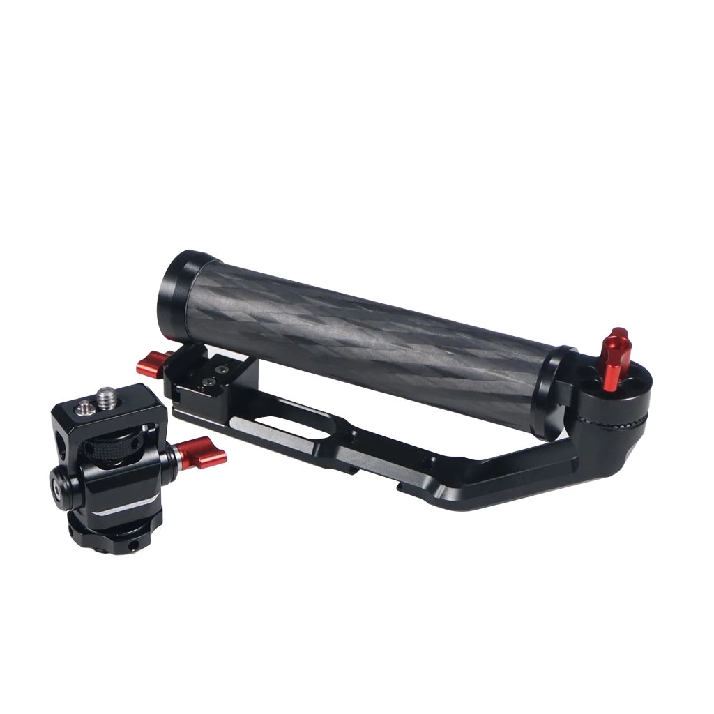Carbon Fiber L Bracket Handle Grip Foldable Cold Shoe Mount Clamp for DJI Ronin RS3 RS4 Mini RS2 RSC2 Handheld Gimbal Stabilizer