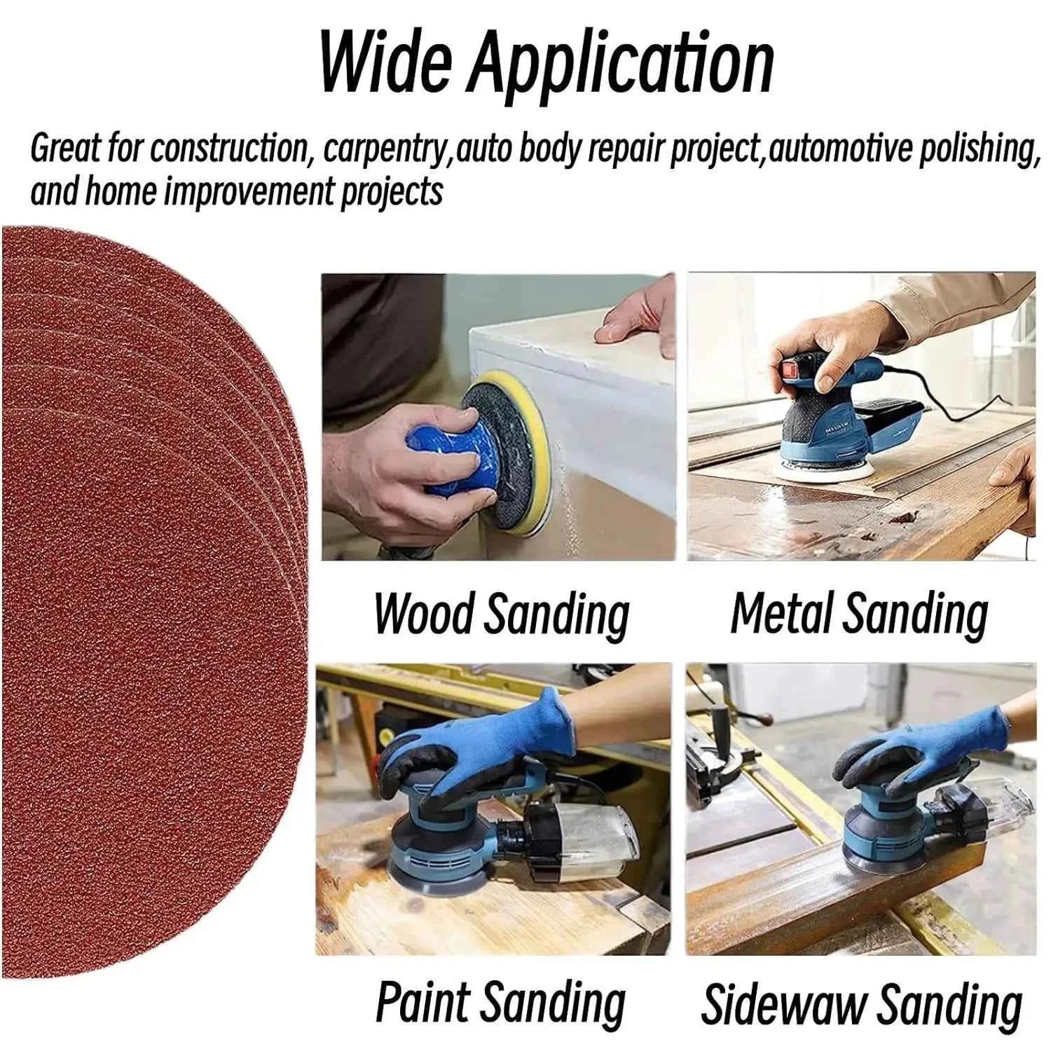 3/4/5/6/7inch 40PCS Sanding Disc Round Sandpaper Sheet Set Sand paper Buffing Polishing Pad for Car Polish Sanding Paper