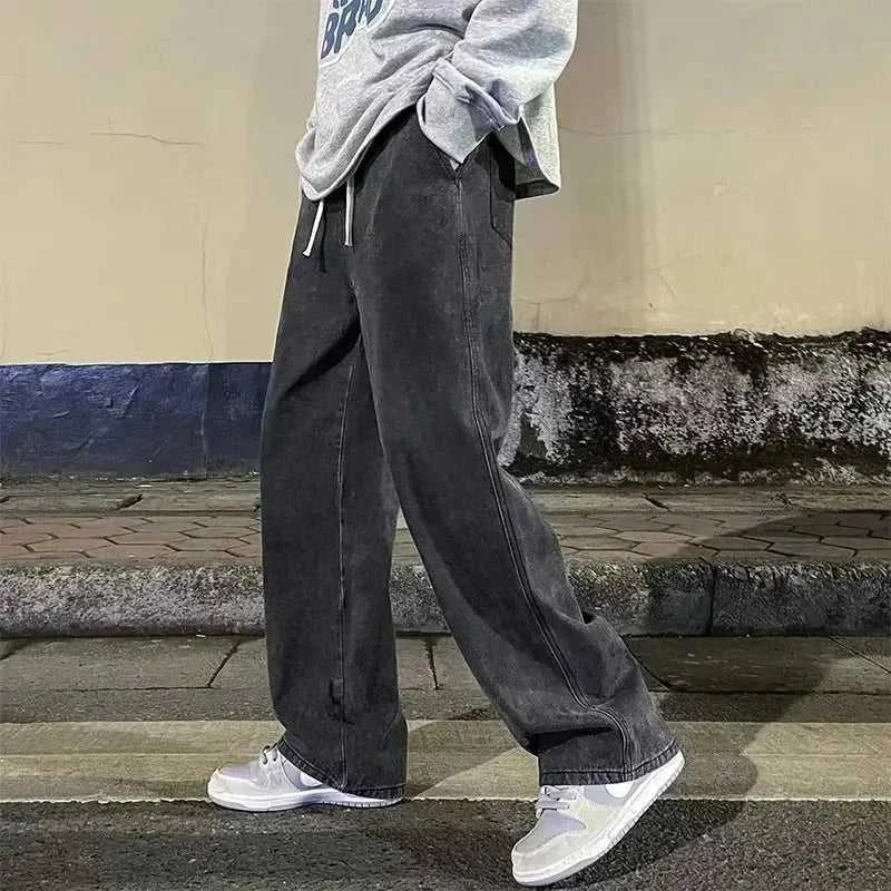 Korean Style Streetwear New Fashion Baggy Casual Men Jeans High Street Harajuku Denim Trousers Men Brand pants Black grey Blue The jack market .AU The jack market .AU Men Fashion $ 36 14:365458#Image color;5:361386