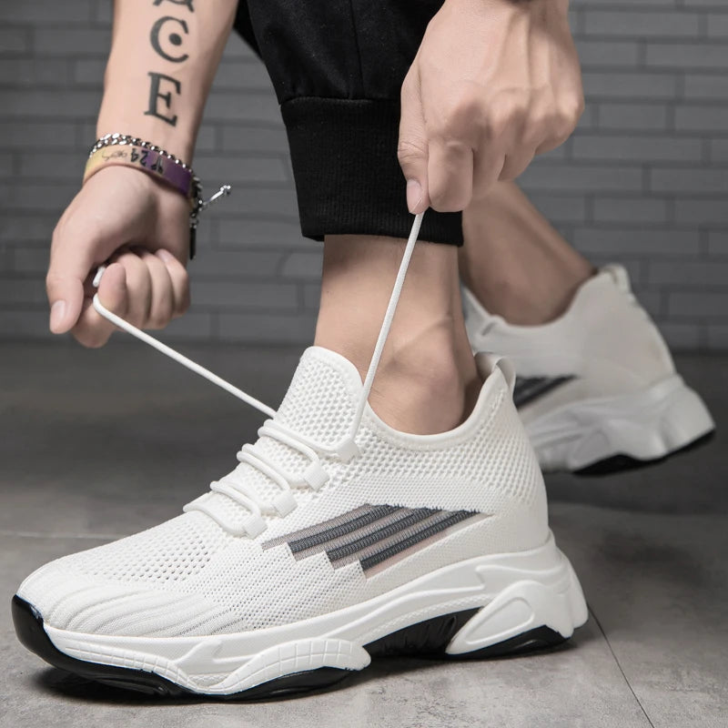 Men Elevator Shoes Fashion Outdoor Casual Sneakers Height Increase Shoes for Men Height Increase Insole 8CM Lift Platform Shoes