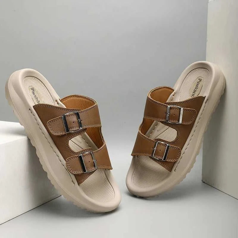 Italian Leather Double Buckle Cowhide Slippers for Men Hotel Beach Summer Shoes High Quality Slip on Light Flats Male Flip Flops The jack market .AU The jack market .AU Step Up Your Style: Trendy Shoes for Every Occasion! $ 90 14:193;200000124:100013888