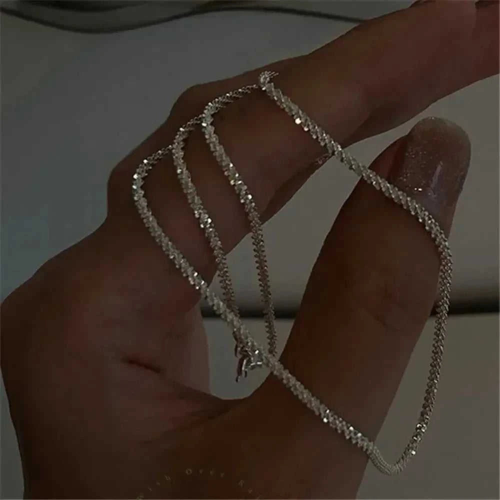Silver Color Sparkling Necklace For Women Trendy Clavicle Chain Choker Girls Korean Wedding Party Jewelry Accessories The jack market .AU The jack market .AU Jewellery & Chains $ 47 200001034:361180#A