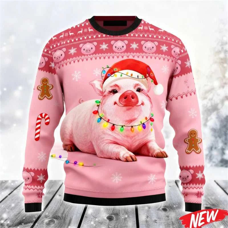 2026 Ugly Christmas Sweater For Men Cute Animal Pig Pattern Oversized Sweatshirt Family New Year Holiday Round Neck Hoodie The jack market .AU The jack market .AU Men Fashion $ 40 14:365458#Swea-ZXA68967;5:100014065