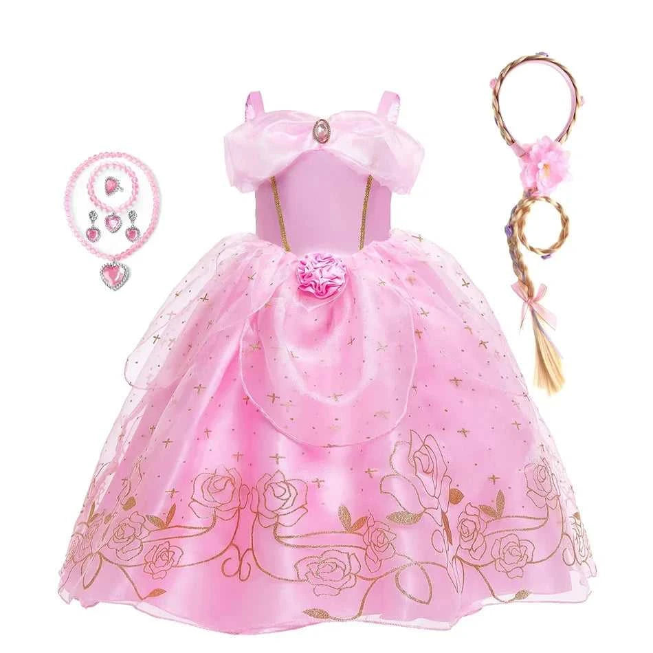 Kid Princess Pink Dress Girl Summer Fancy Party Clothes Children Sleeping Beauty Flower Dresses Christmas Carnival Costume Cloth The jack market .AU The jack market .AU Mum & Kids: Essential Products for Every Family $ 49 14:200001438#Aurora03;200000463:200661901#6-7T (Size 140)