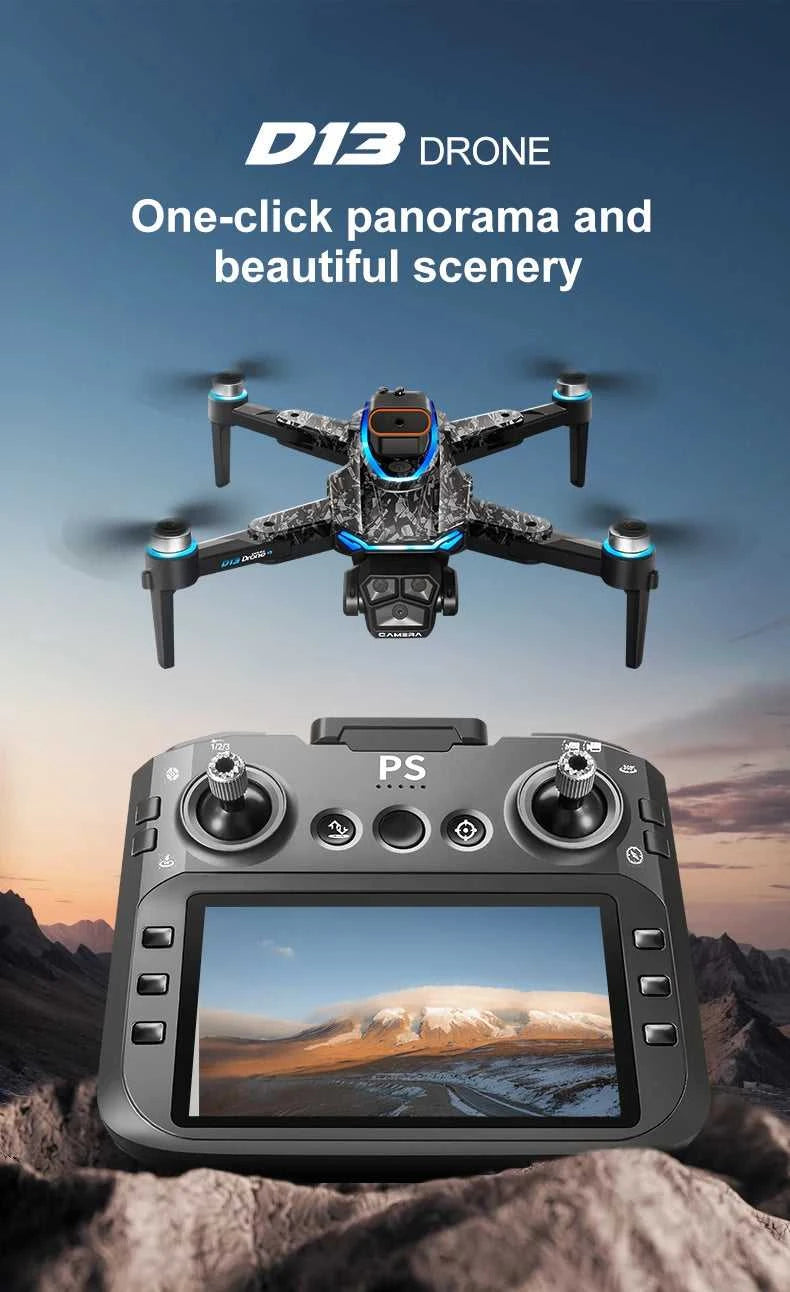 New D13 RC Drone 4K Professional HD Triple Camera 5G WIFI FPV Dron 360° Obstacle Avoidance Brushless Large Screen Quadcopter Toy The jack market .AU The jack market .AU Drones $ 128 14:29#D13-Screen Drone