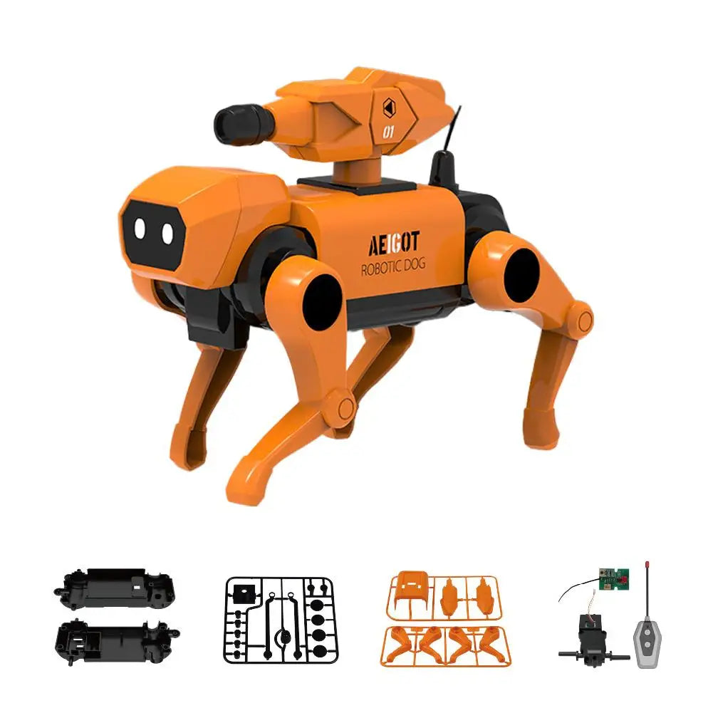 New remote-controlled mechanical dog toy children's remote-controlled assembly model toy children's toy gift