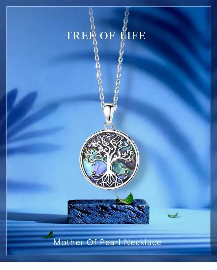 EUDORA New 925 Sterling Silver Tree of Life Pendant Necklace Abalone Shell Jewelry Elegant Fashion Party Gift The jack market .AU The jack market .AU Jewellery & Chains $ 93 200000226:193#with 18 inch chain