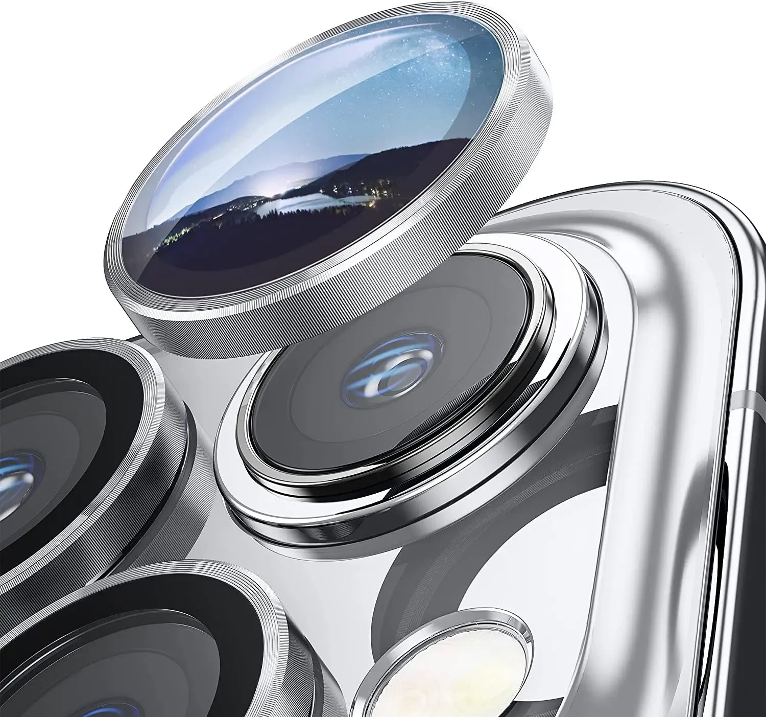 Brand Name Deep Purple Camera Lens Protector - 2-3Pcs Premium Glass Protection for iPhone 14 Pro Max, 13, 12, 11