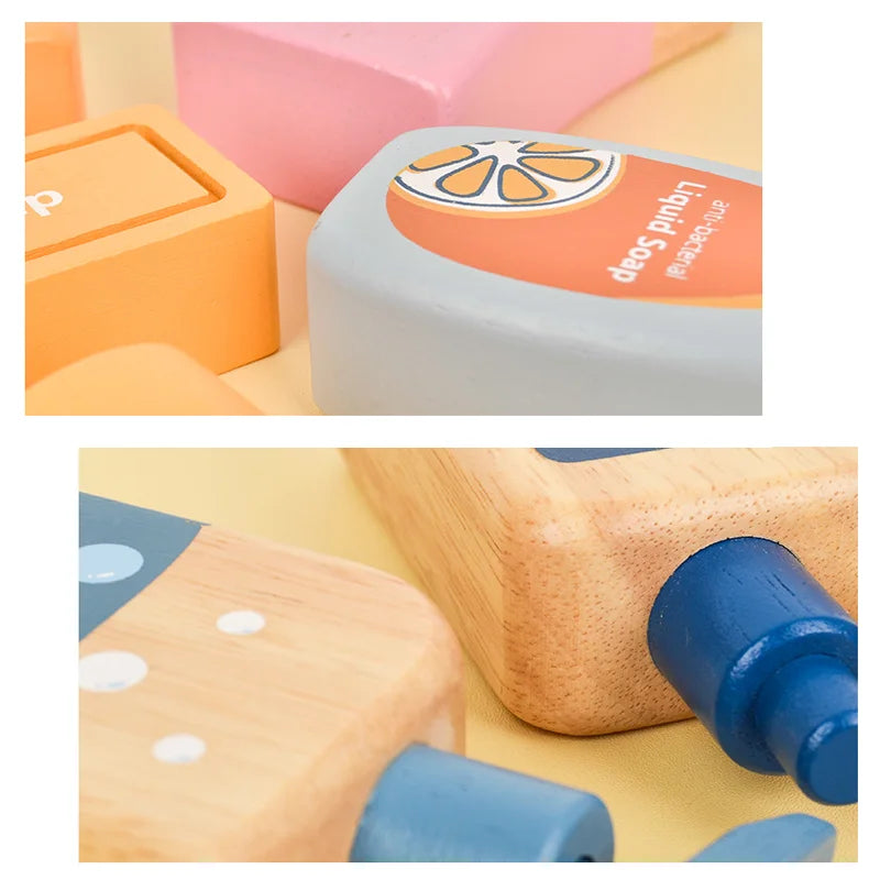 Children Pretend Play Wooden Milk Drink Set Kitchen Food Toys Montessori Learning Educational Kids Simulation Imitation Game