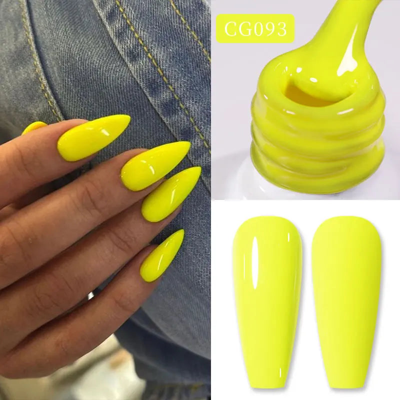 BORN PRETTY Neon Red Gel Nail Polish Yellow Green Summer Color Semi Permanent Varnish 10ml Soak Off UV LED Nail Art Manicure