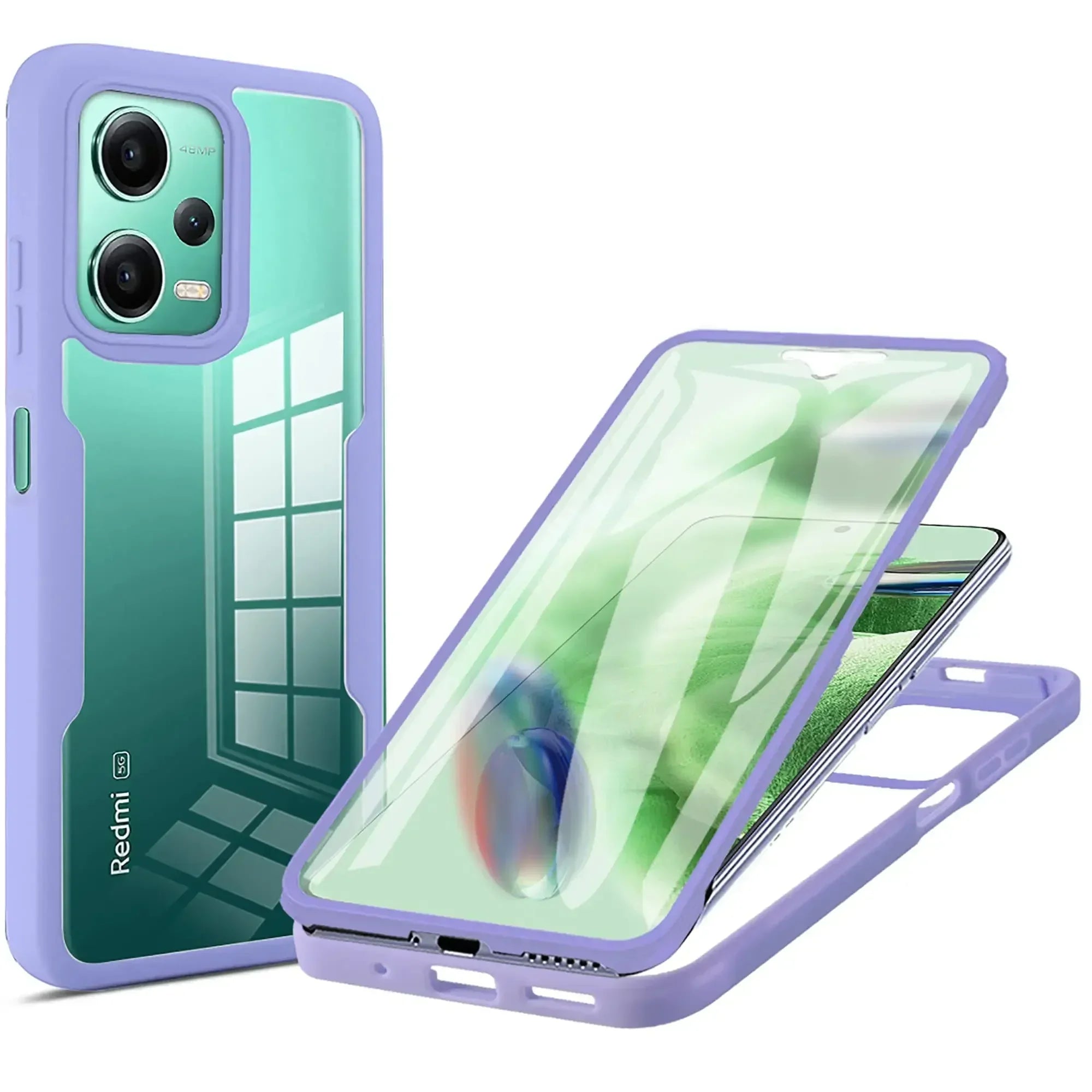 Redmi Note 13 Pro Plus Silicone Case - 360° Shockproof with Built-in Screen Protector for Redmi Note 12 Series