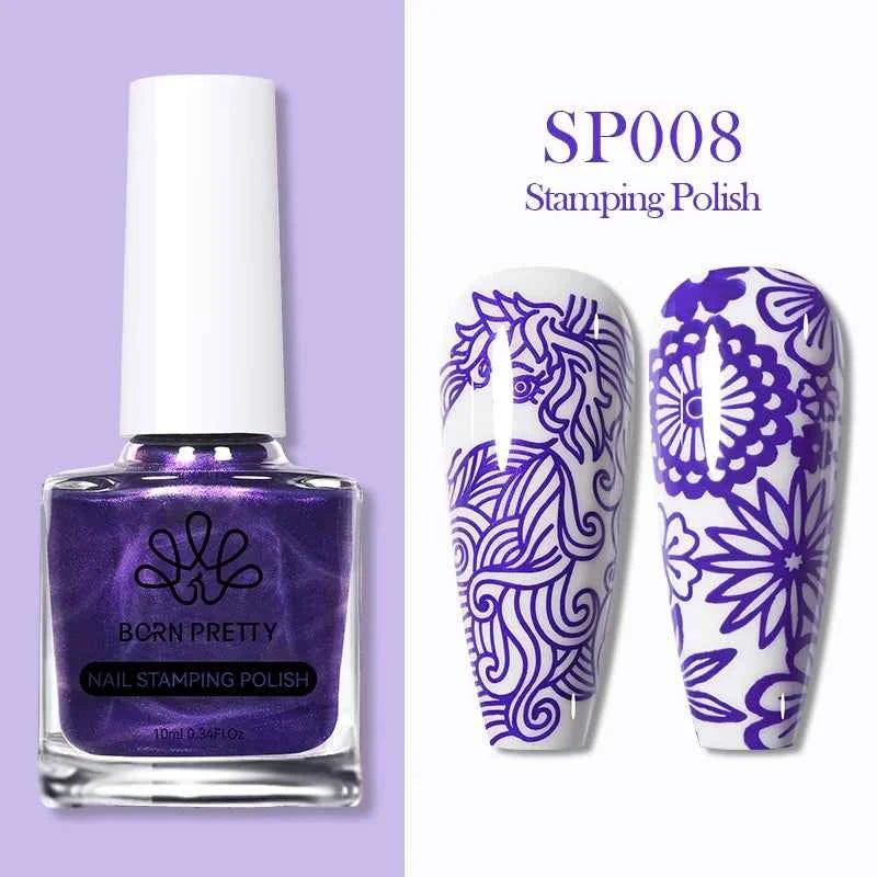 BORN PRETTY Stamping Nail Polish Set - Vibrant 10m Colors for Stunning Nail Art Designs