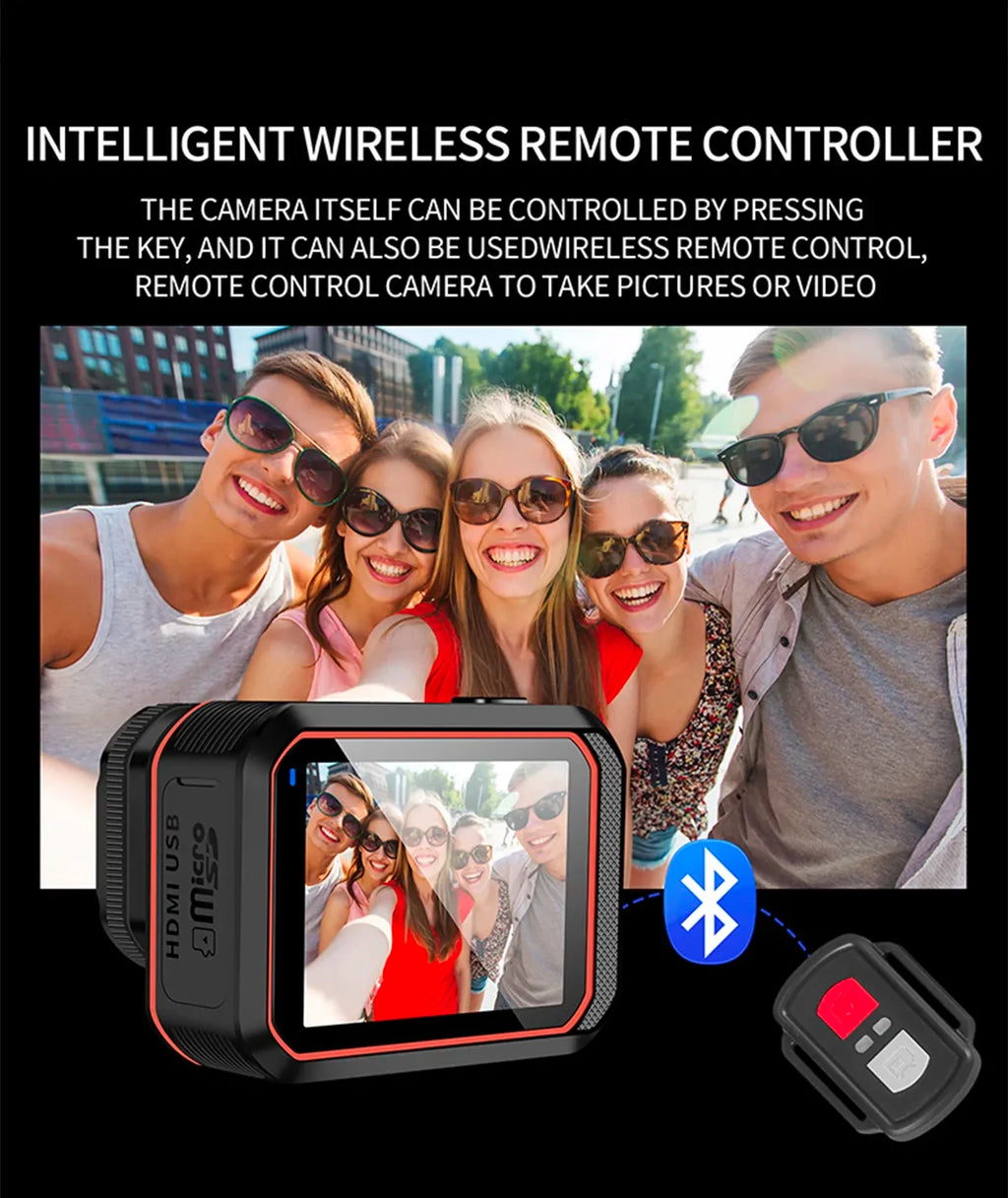 Action Camera 4K60FPS WiFi Anti-shake Action Camera With Remote Control Screen Waterproof Sport Camera drive recorder