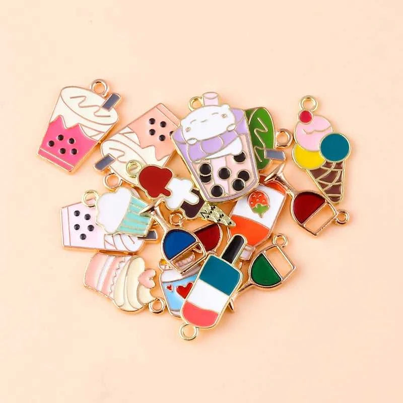 10pcs Mix Enamel Cute Food Drink Ice Cream Cake Juice Cola Charms Pendants for Necklaces Handmade DIY Jewelry Making Accessories The jack market .AU The jack market .AU Jewellery & Chains $ 48 200001033:200005183#style 431