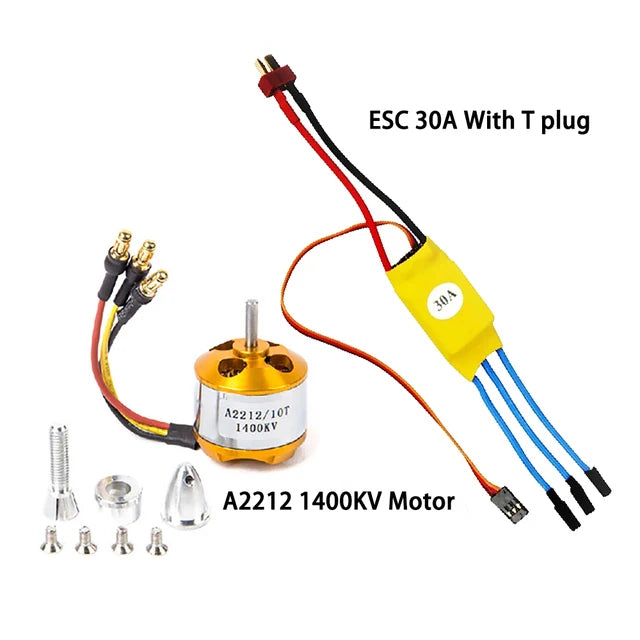 XXD A2212 2212 1400KV Brushless Motor 30A ESC Motor SG90 9G Micro Servo 8060 Propeller Set for RC Fixed Wing Plane