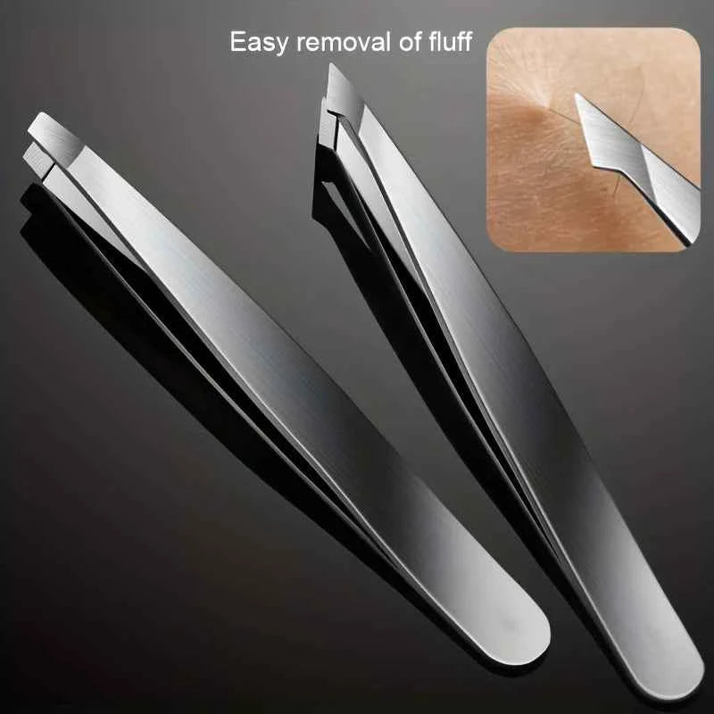 GlamTweez Professional 4-Piece Precision Tweezers Set for Effortless Eyebrow & Splinter Removal